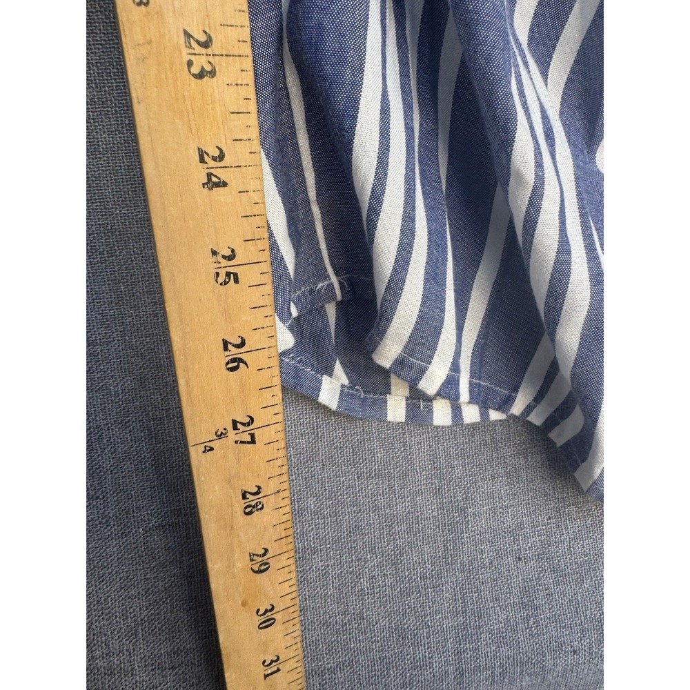 NWT Express Jumpsuit XL Striped  Tie Back Buttons Casual Square‎ Neck - Picture 4 of 7